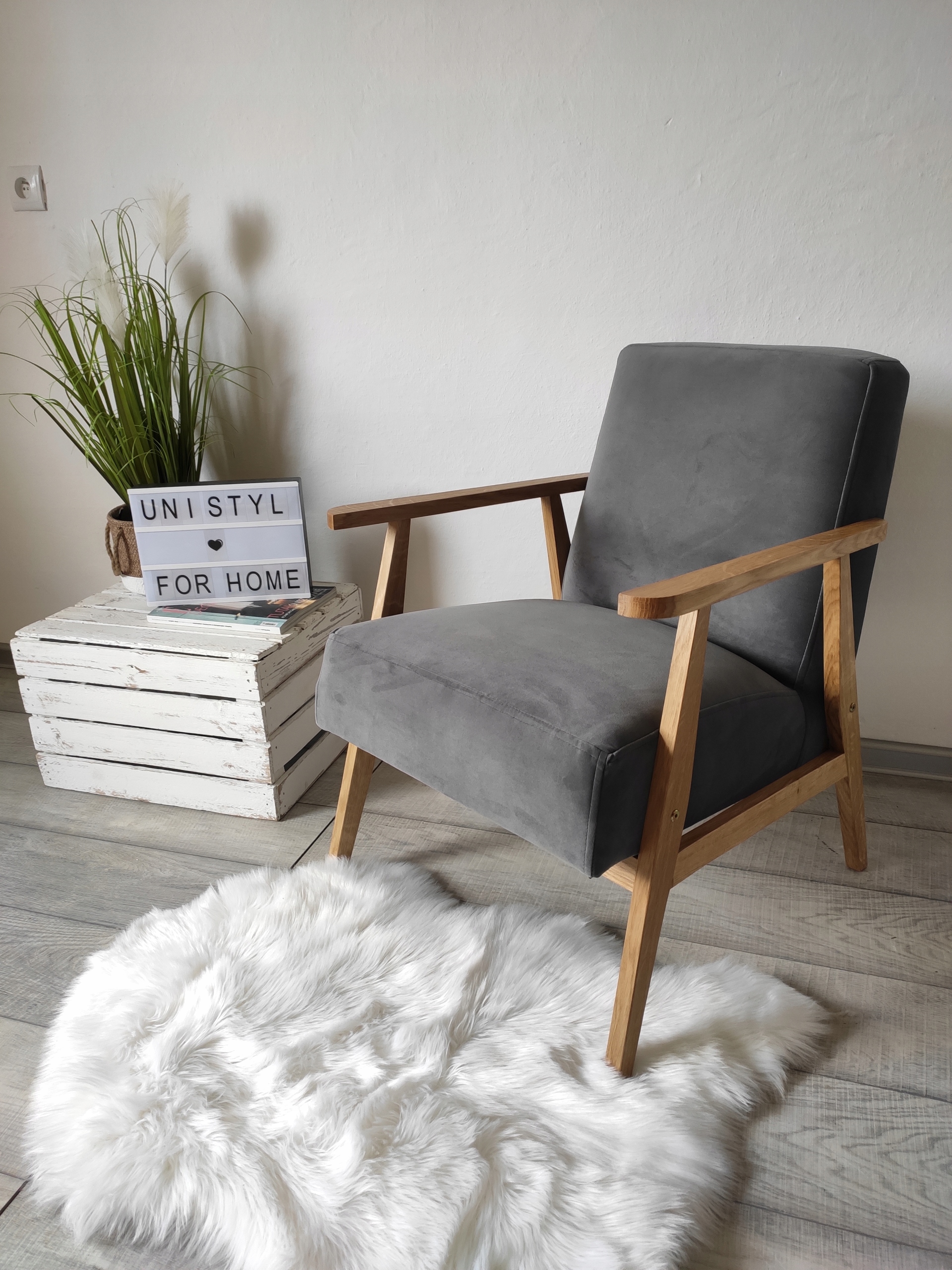 Fotel Wypoczynkowy styl PRL, VINTAGE WYBÓR TKANIN