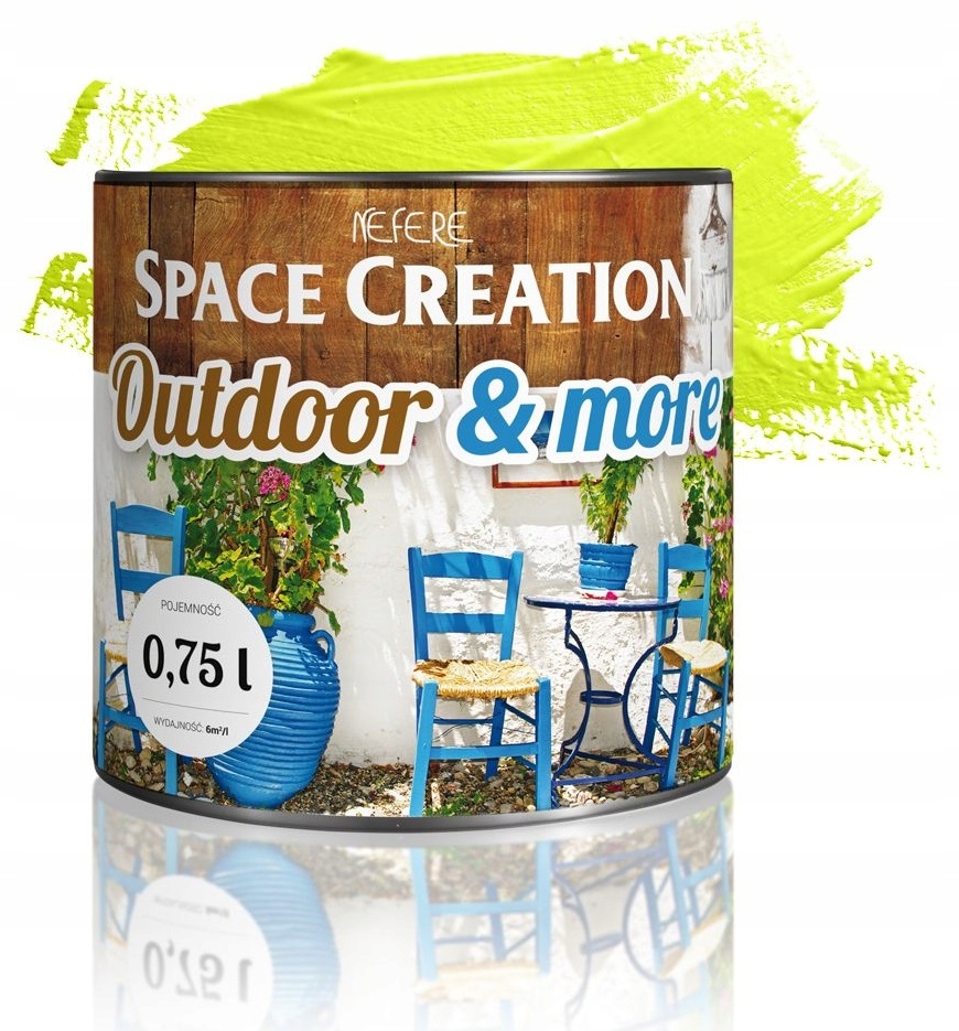 SpaceCreation Farba outdoor do metalu drewna betonu 0,75L Limonka Ogrodowa