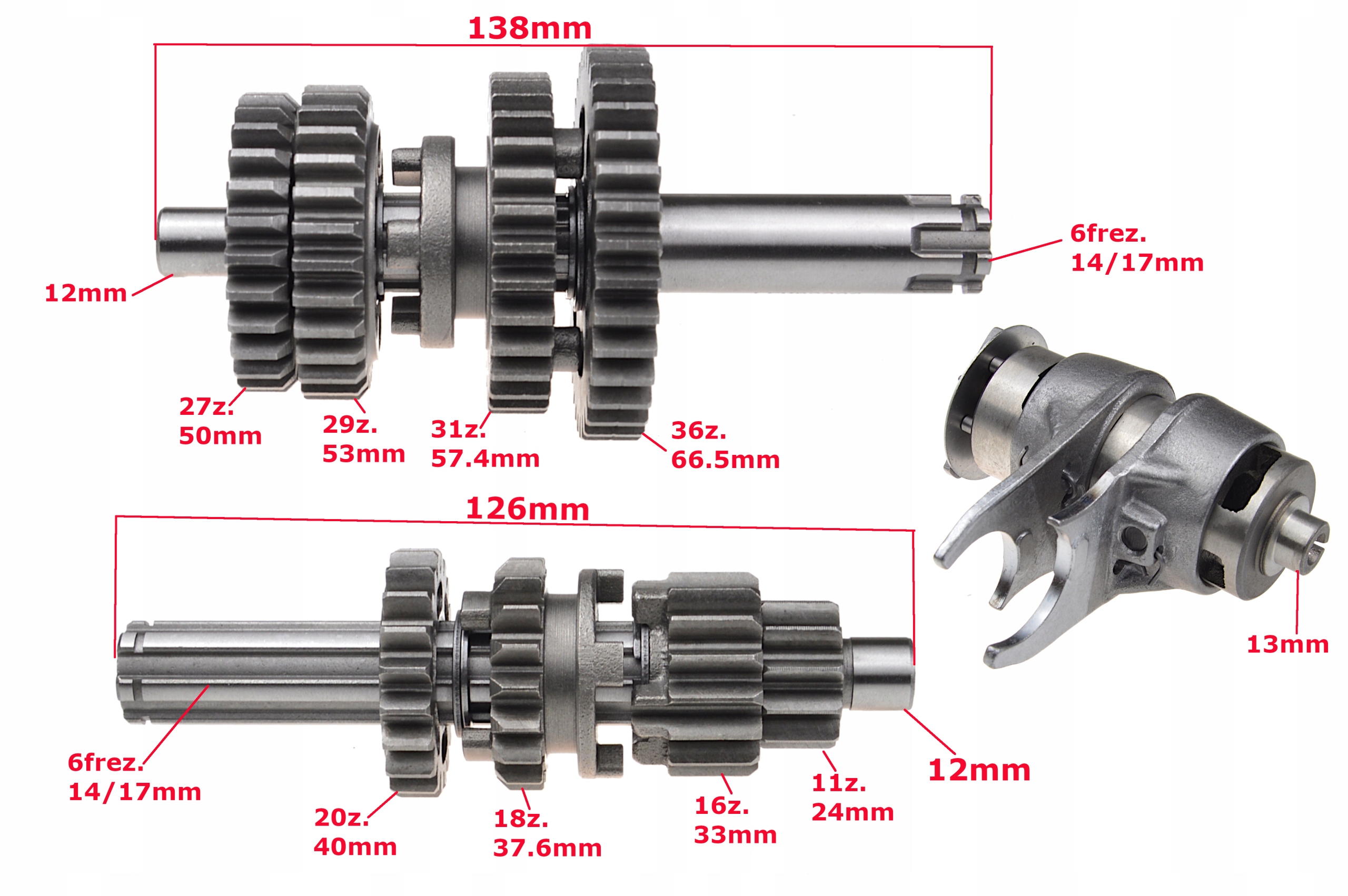 SKRZYNIA BIEGÓW ROMET ZETKA ZK50 4T 4 BIEGI KPL. Producent Acme