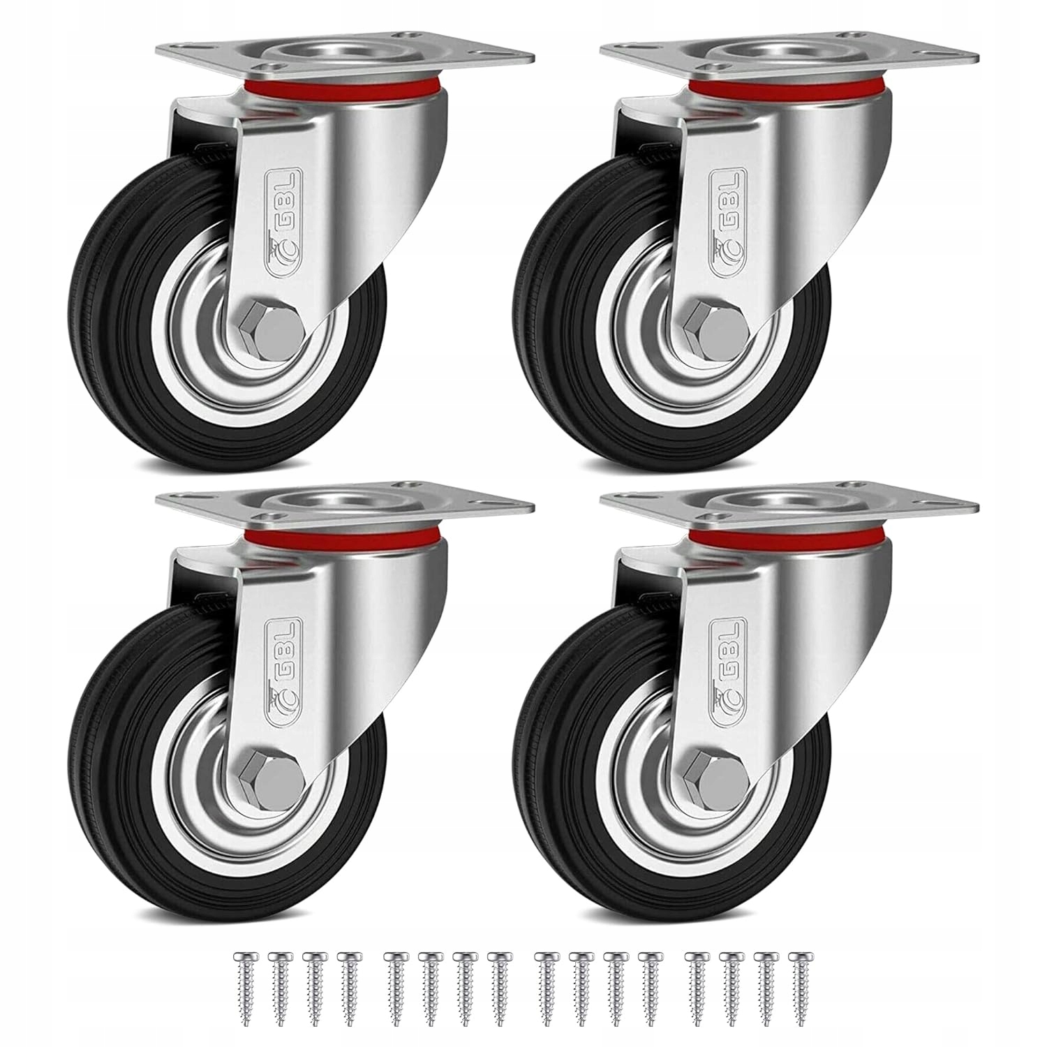 Nábytková Kolečka Gbl 360 Stupňů Rotace Polyuretan 4 Ks Silent