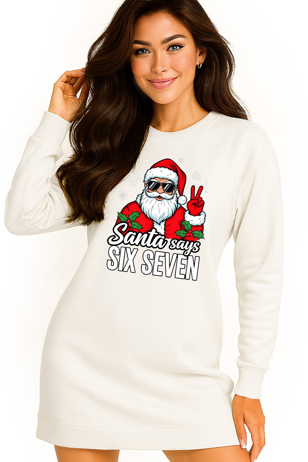 Mikina Vánoční Oversize Šaty Six Seven 67 Dárek Vánoce XXL