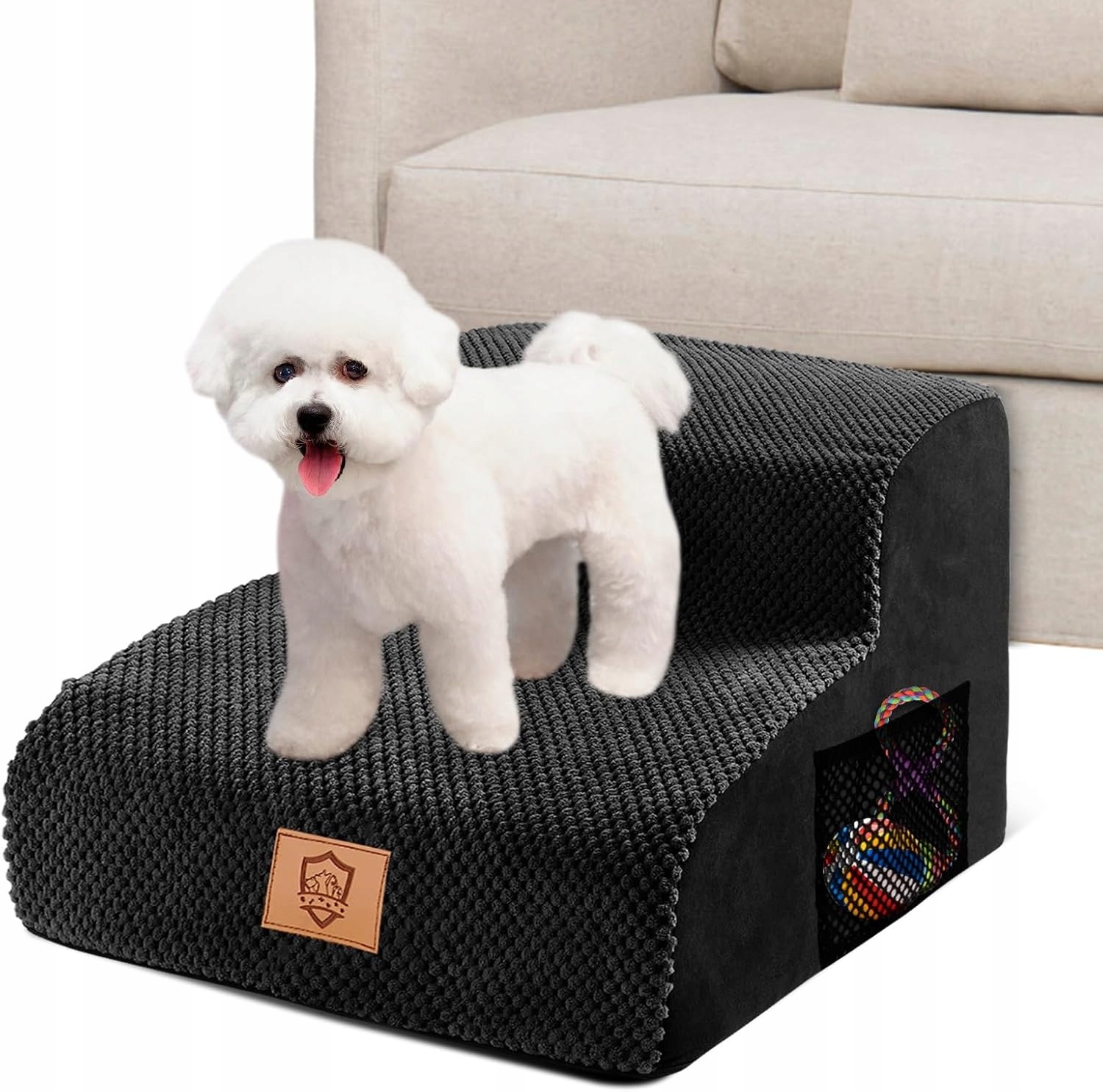 Levně Mastertop Protiskluzové pěnové schody pro psa 2 stupně Černé 40x40x30