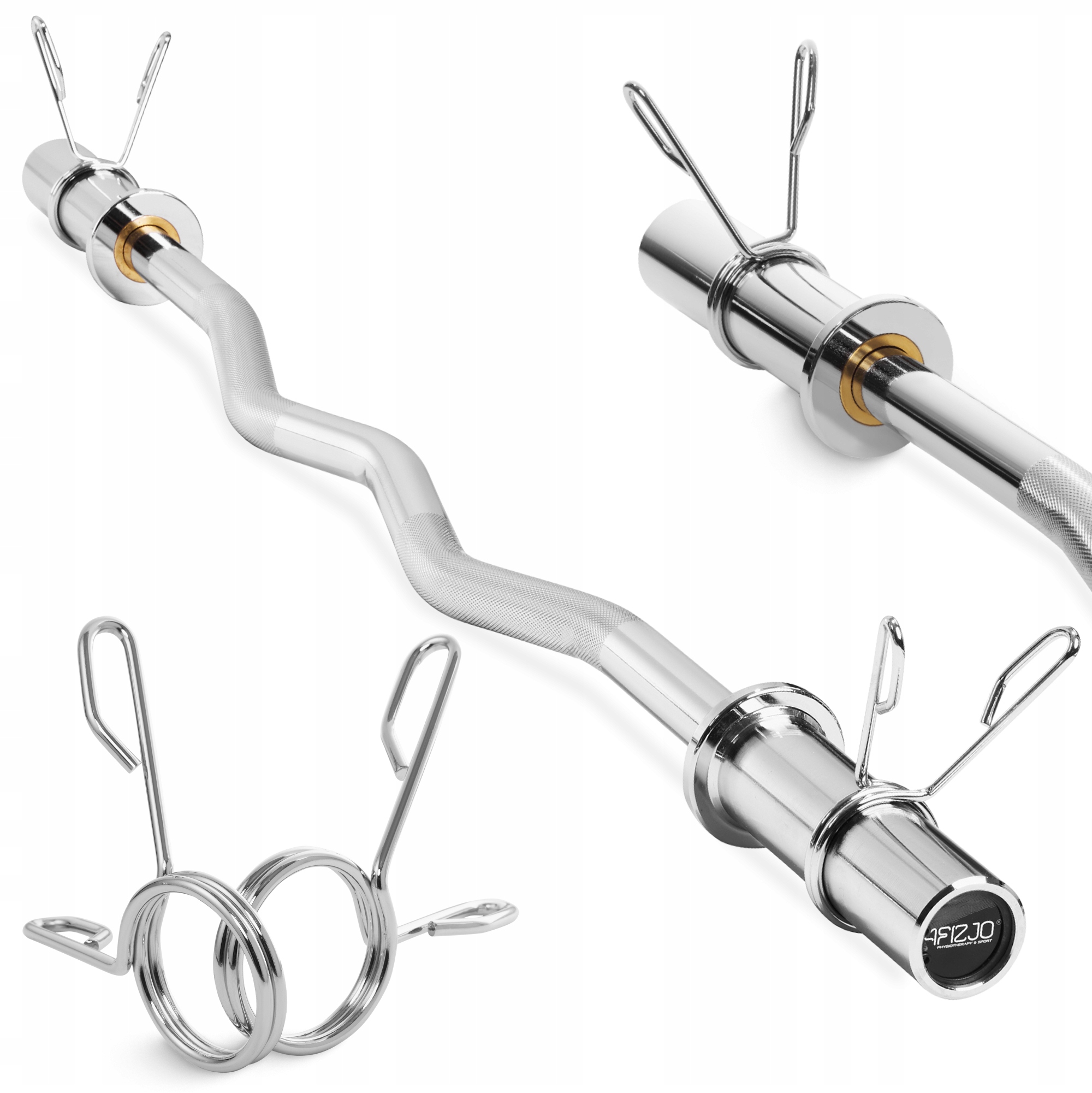 Osa Olympijský Lehce Zlomený Chromovaná Ocelová Činka S Ložiskem 120 cm