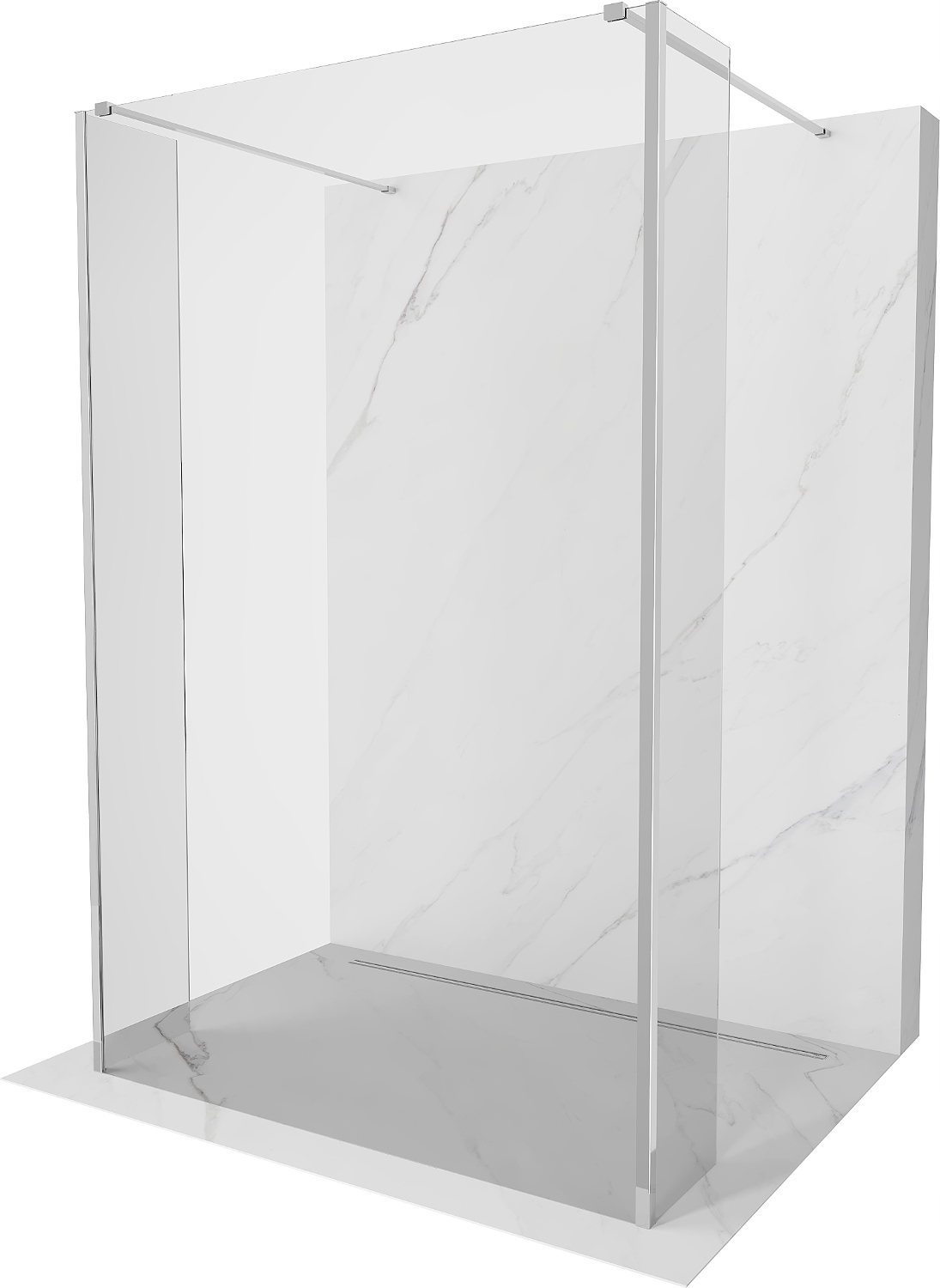 Mexen Kioto Ścianka Prysznicowa Wolnostojąca 115x30x30 Chrom