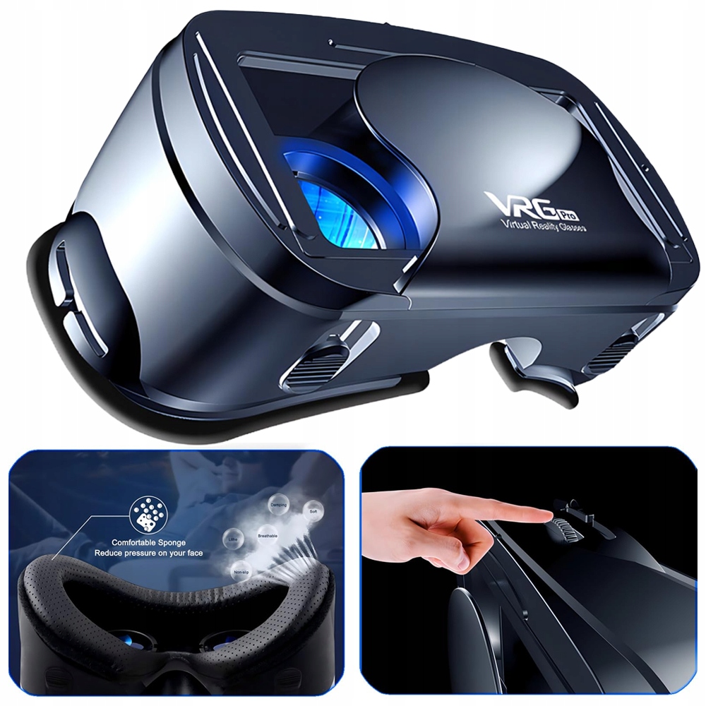 OKULARY GOGLE 3D VR VRG PRO DO SMARTFONA DO 7 CALI