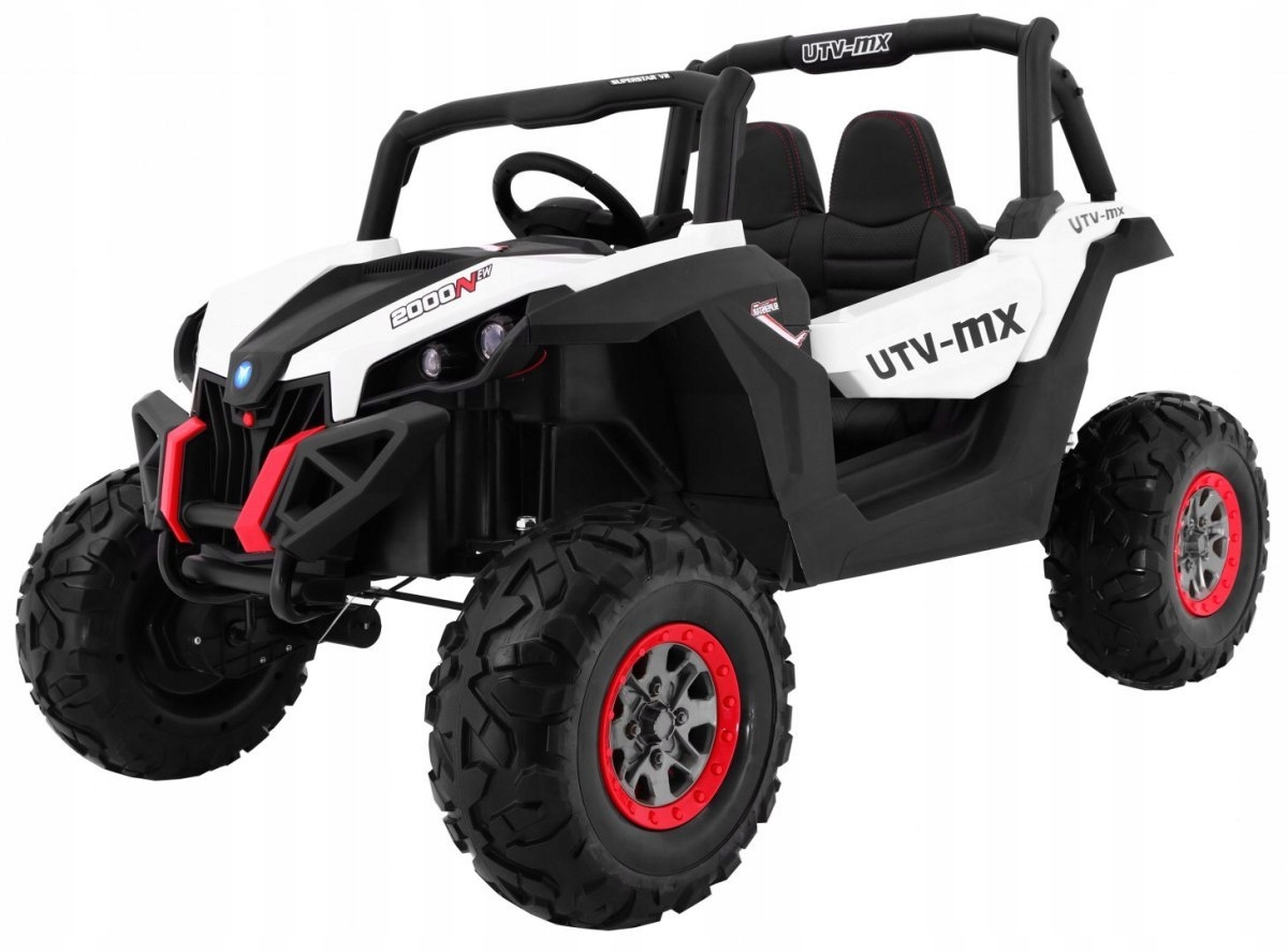 Buggy SuperStar dla dzieci Biały MP4 Napęd 4x4 Pilot Bagażnik Led