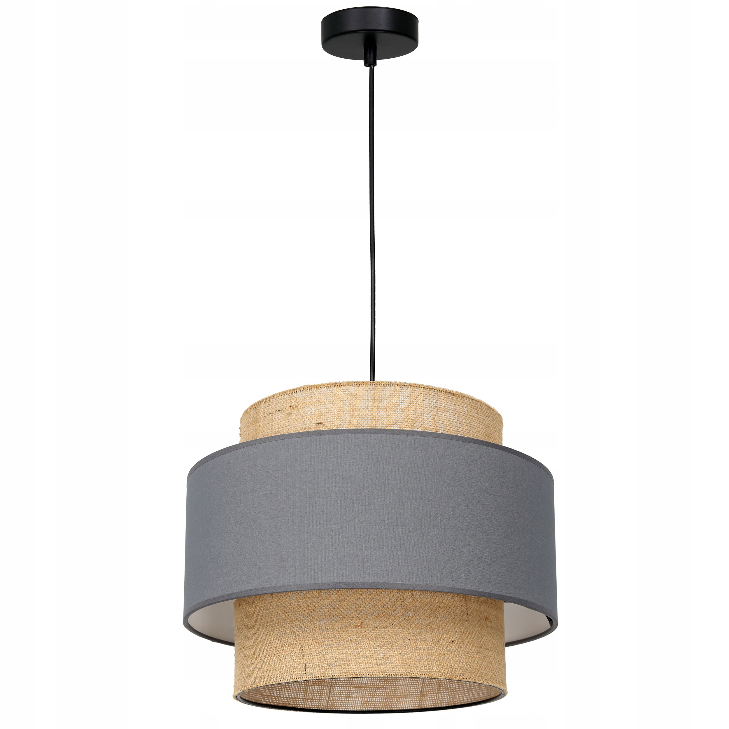 Závěsná Stropní Lampa S Jutovým Stínítkem, Šedé Vrstvy