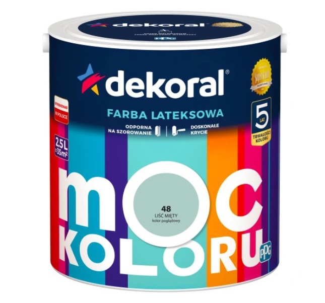 Dekoral Farba Moc Koloru Akrylit W Liść Mięty 2,5l