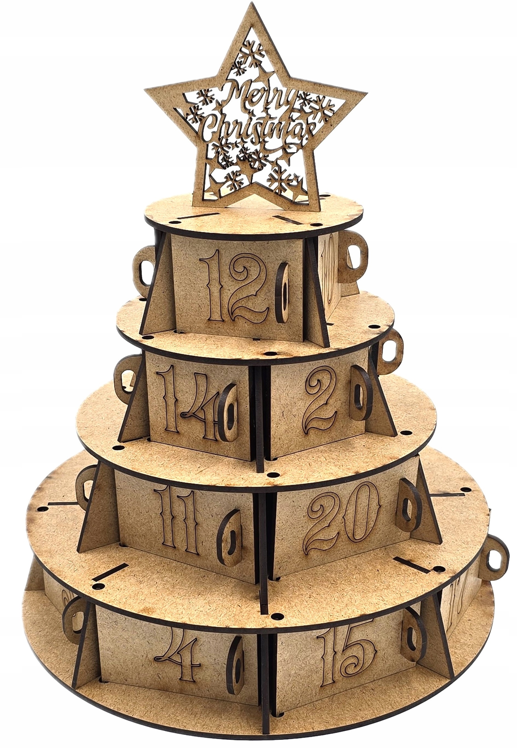 Dřevěný Adventní Kalendář Na Vánoční Stromek Pro Děti – Vánoční Ozdoba