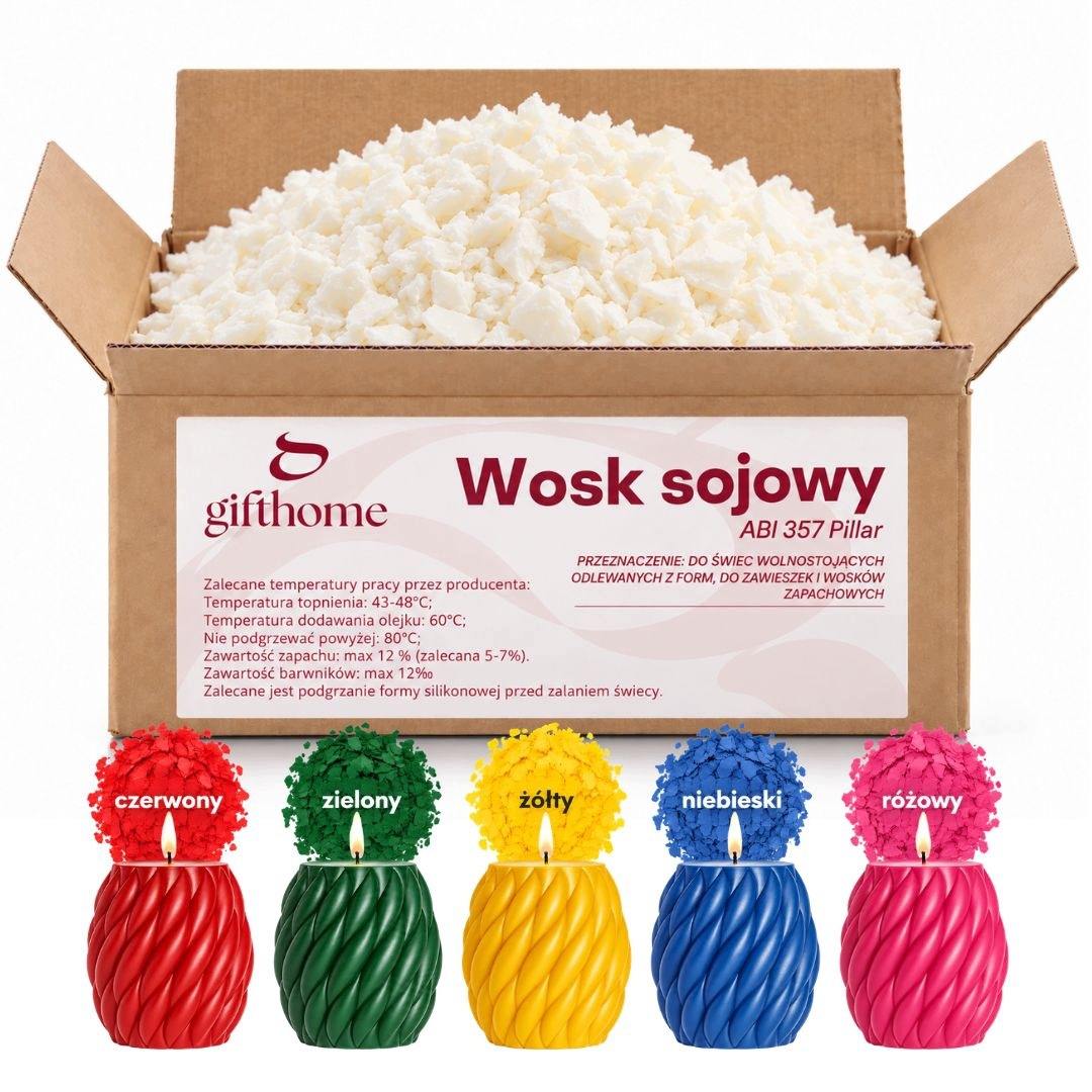 Sada Polský Vosk Pillar Pro Volně Stojící Svíčky 4,5 kg 5 barviv