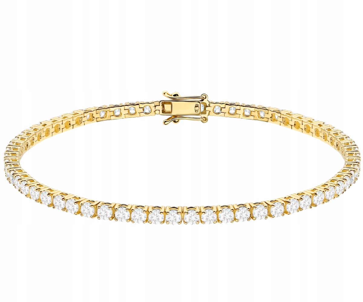 Zlatý náramek 585 s brilianty 4,38 Ct 20 cm jako Dárek Gravírování