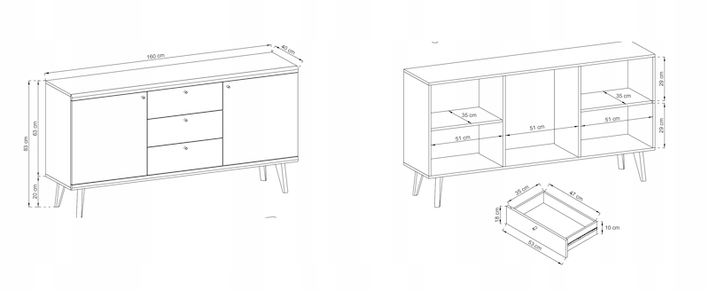Komoda PRIMO PKSZ160 Meble systemowe Marka Costa meble