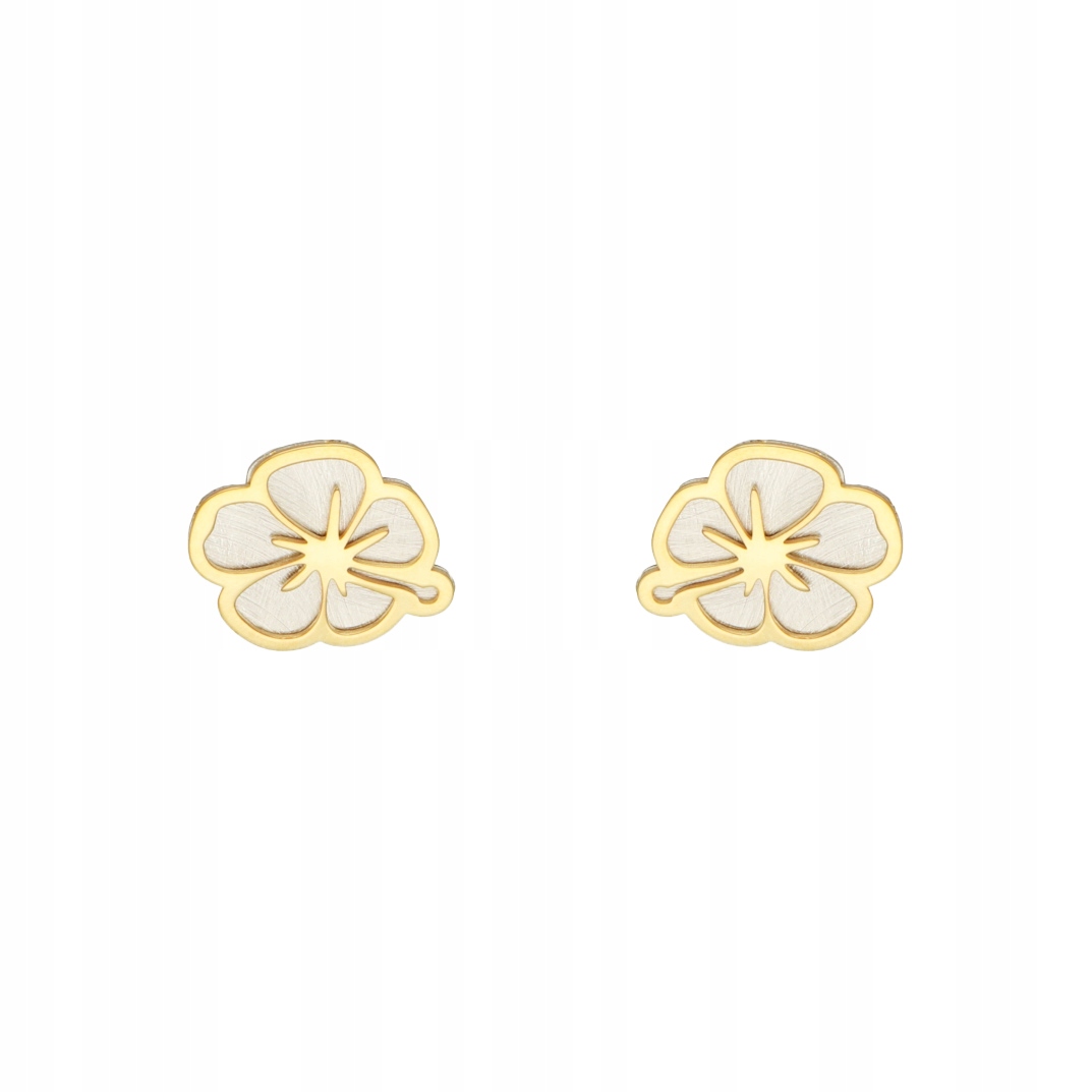 Náušnice kytičky stříbro rhodiované, pozlacené