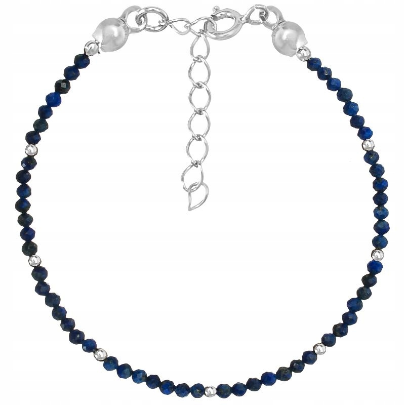 Stříbrný náramek Lapis lazuli 2 mm