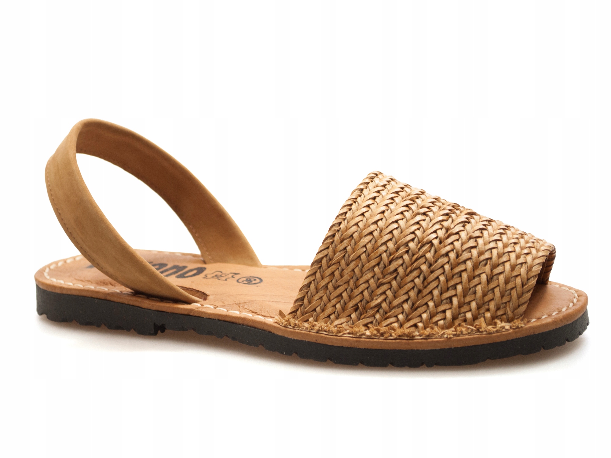 sandały damskie z Plecionki na płaskim Brązowe rzymianki gladiatorki Verano