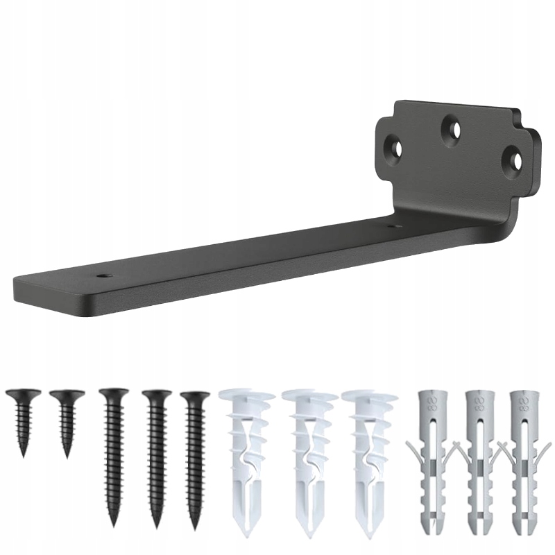 WSPORNIK PÓŁKI DREWNIANEJ 25cm TYP T KĄTOWNIK PODPÓRKA CZARNY MAT