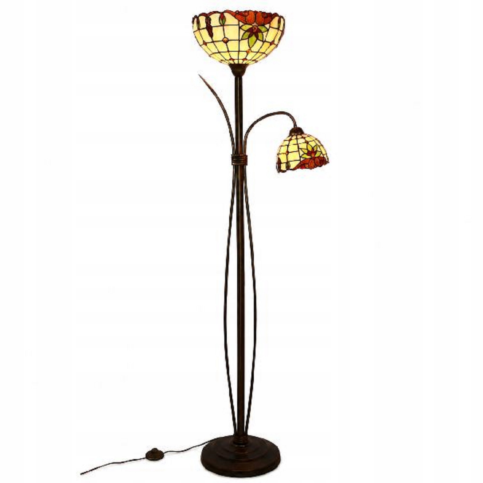 Luxusní stojací vitrážová lampa Tiffany OM3018 Mia – Rols 2xE27