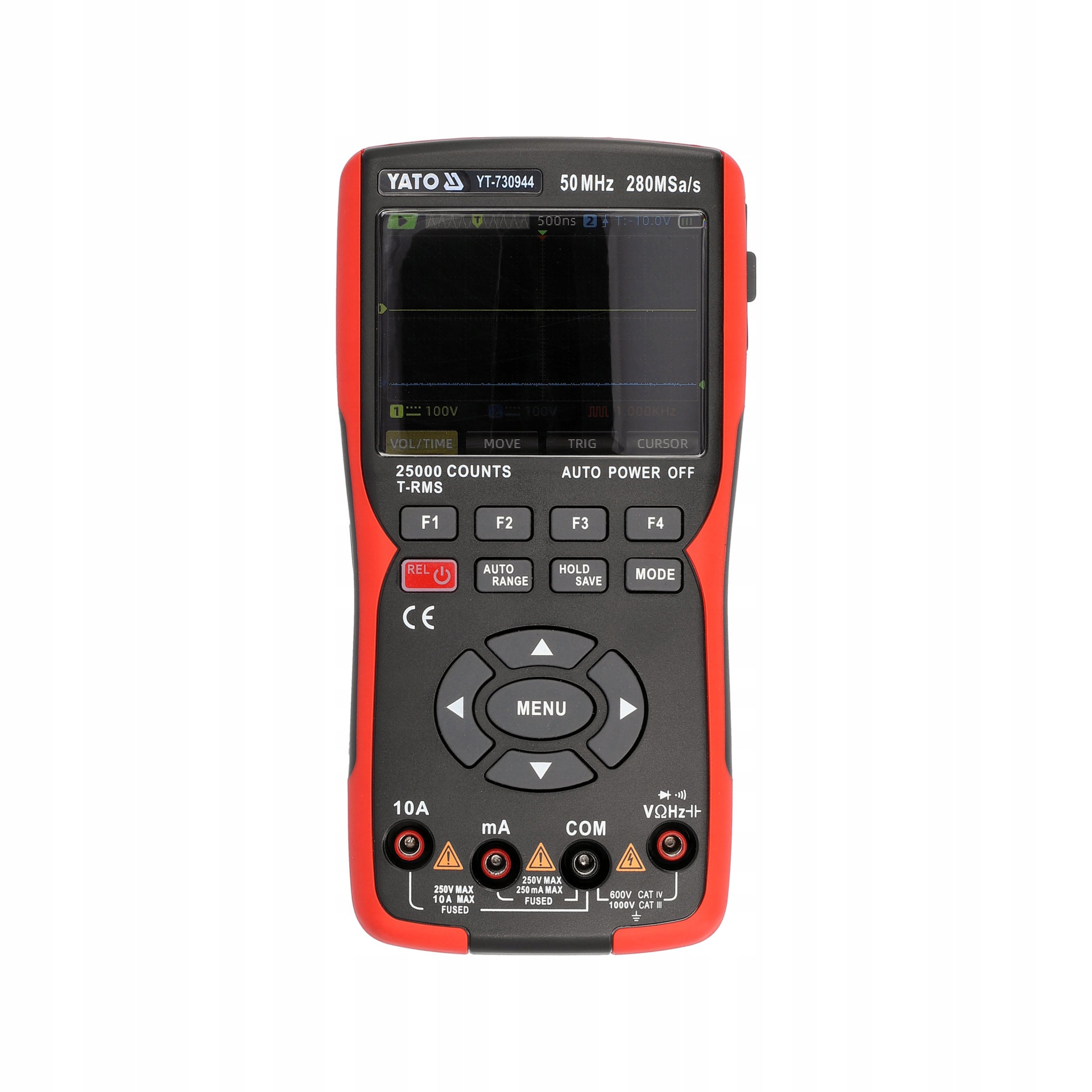 Digitální Osciloskop 3V1 50MHZ, 2 Kanály, Generátor, LCD, Akumulátor Yato
