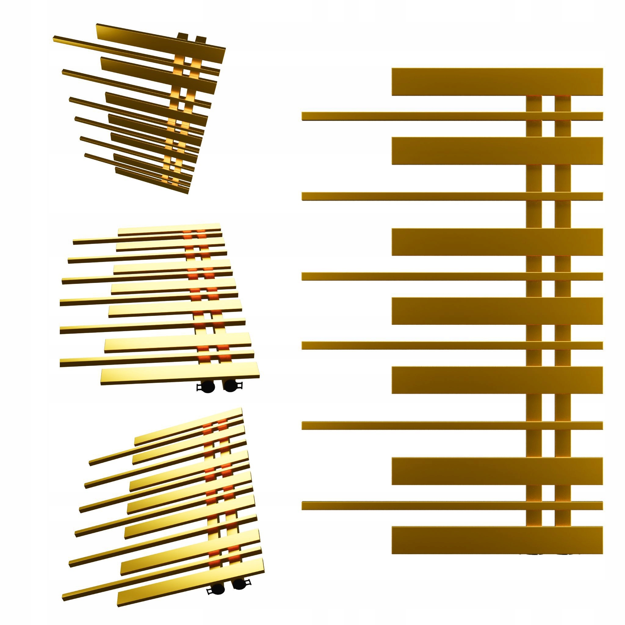 Dekorativní radiátor Piano Pravý 870x570 Zlatý