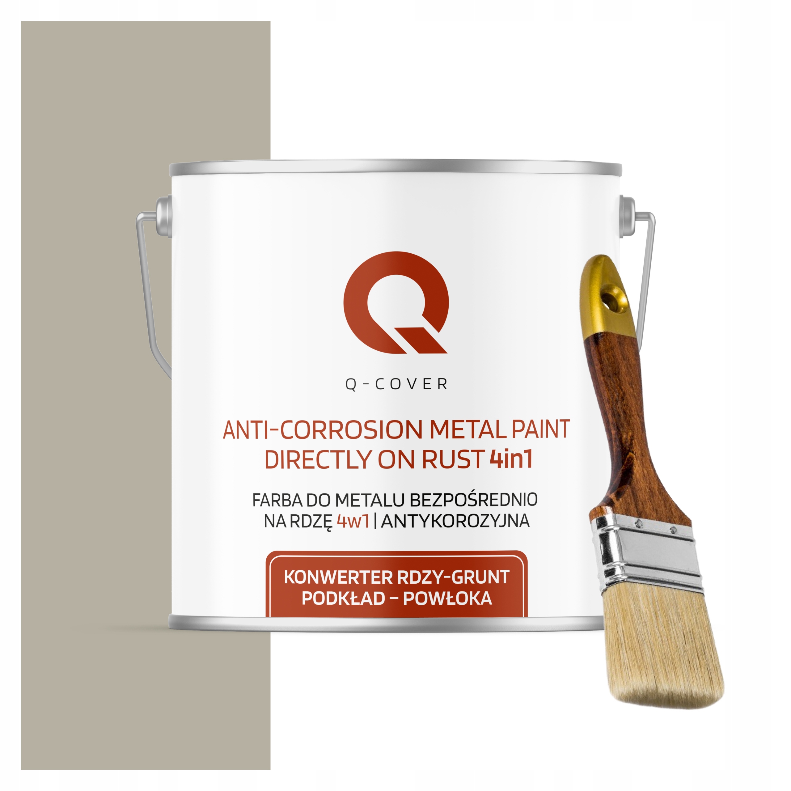 Farba na kov Antikorózna 5L Vysoký lesk Farba Šedá Béžová Štetec