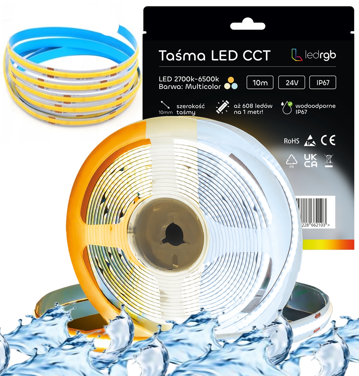 Led páska Neon Cob 24V 10 m IP67 Cct 2700-6500K Bílá Teplá Neutrální Studená