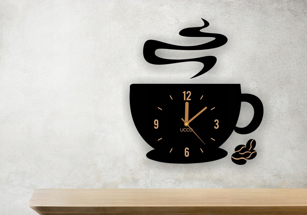 Zegar ścienny kuchni Filiżanka kawa coffee ELC-002 Zasilanie baterie