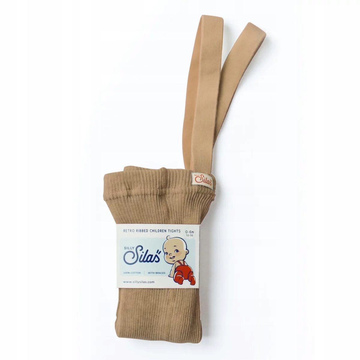Rajstopy Z Szelkami Light Brown Brązowy 2/3Y Silly Silas