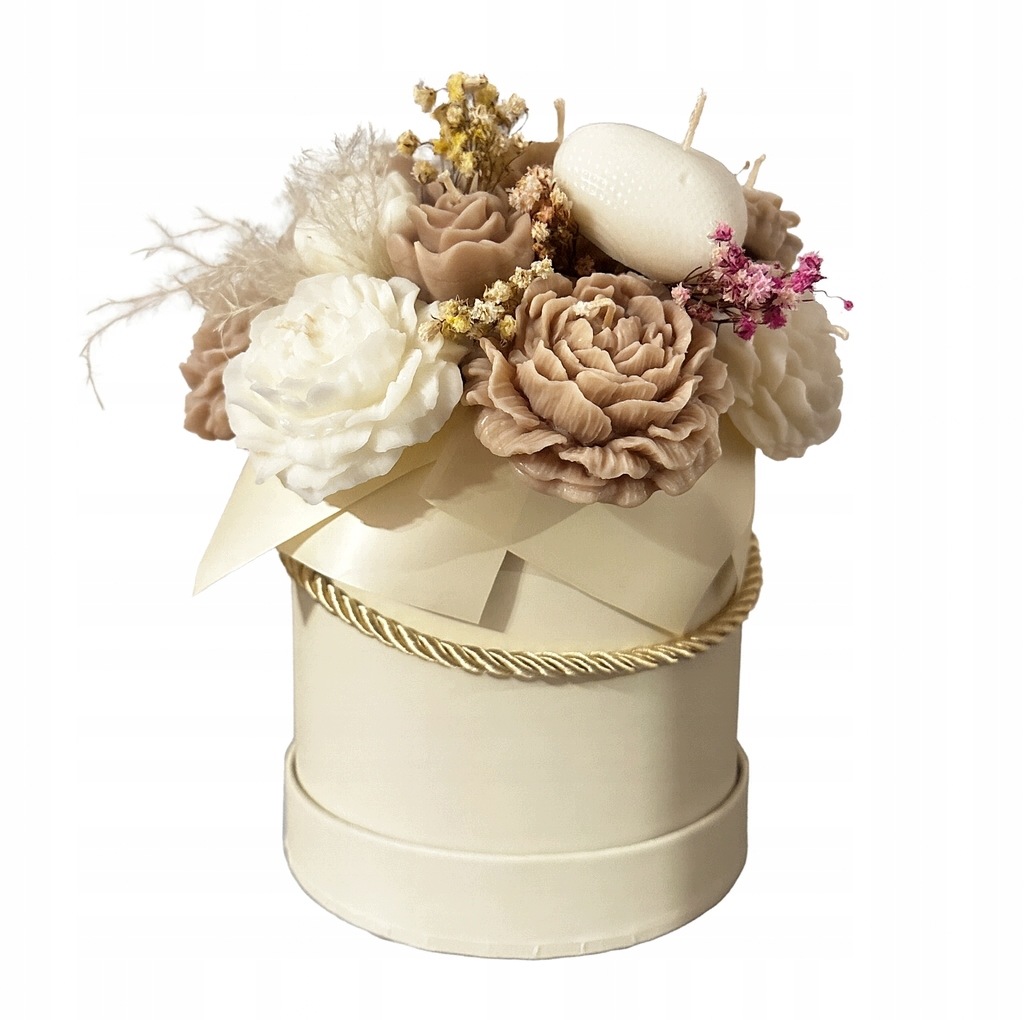 Flowerbox ze sójových svíček boho Poděkování Dárek