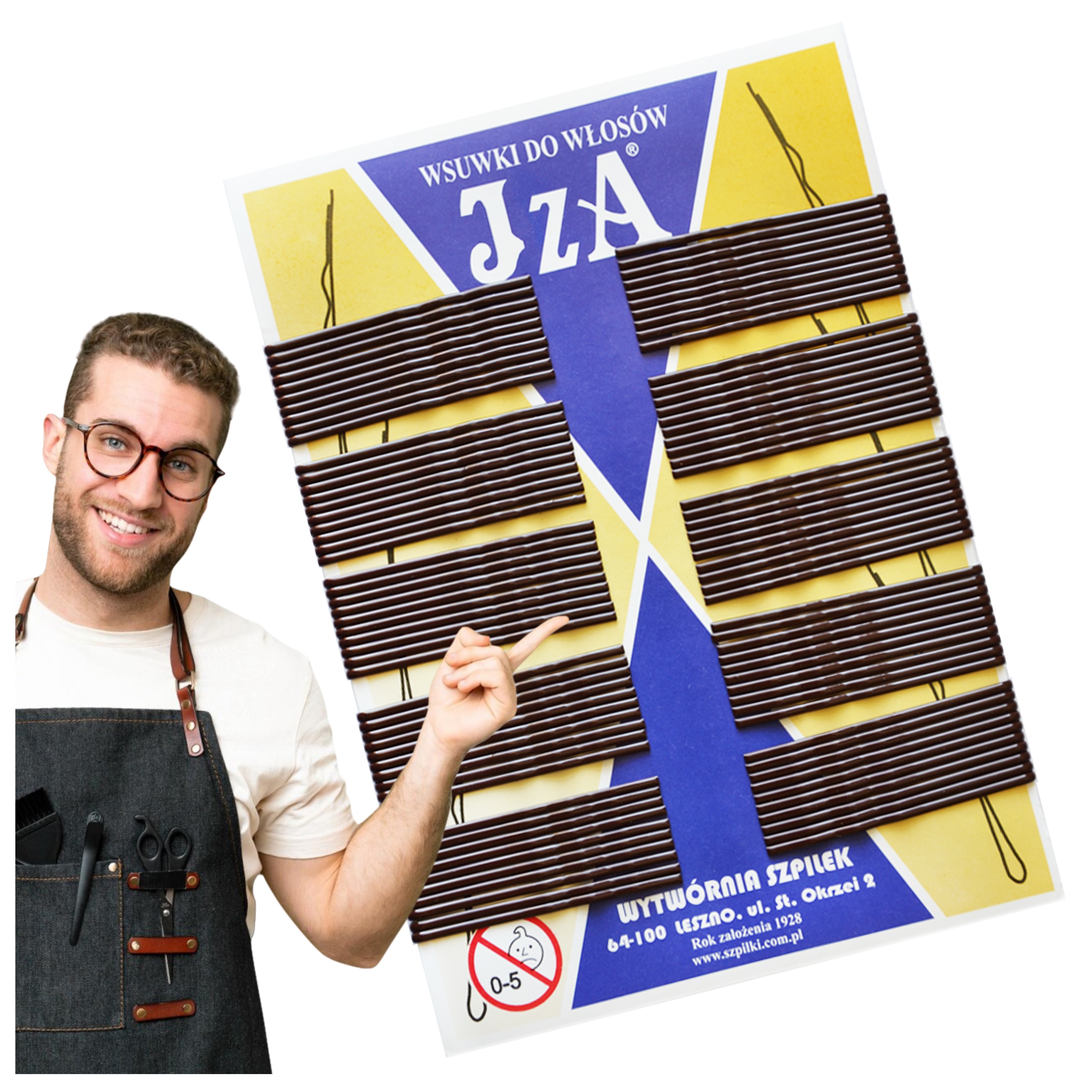 Wsuwki IZA do włosów długie brąz BRĄZOWE karbowane SZPILKI do koków upięć