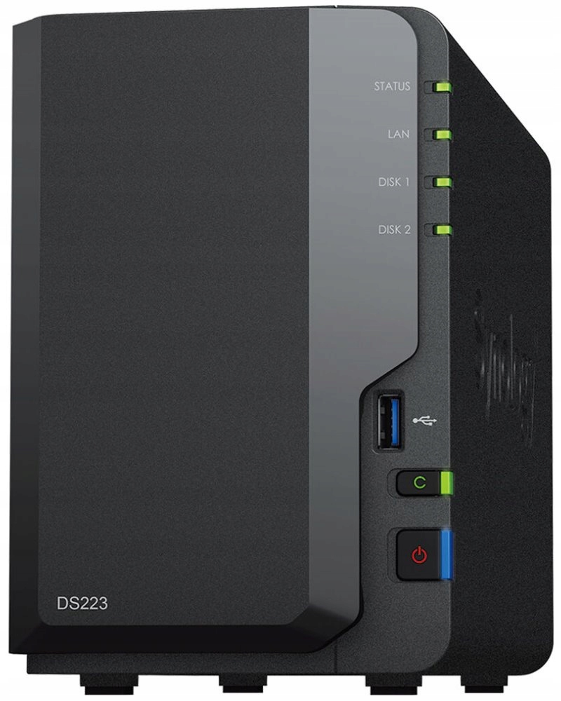 Synology DS223 2x Sata, 2GB Ram, 3x Usb 3.2, 1x GbE