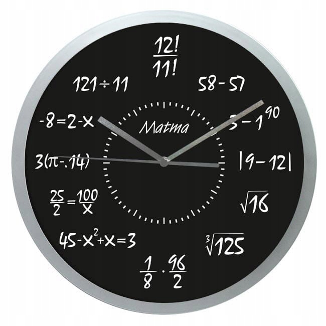 

Zegar matematyka #11 srebrny/krokowy