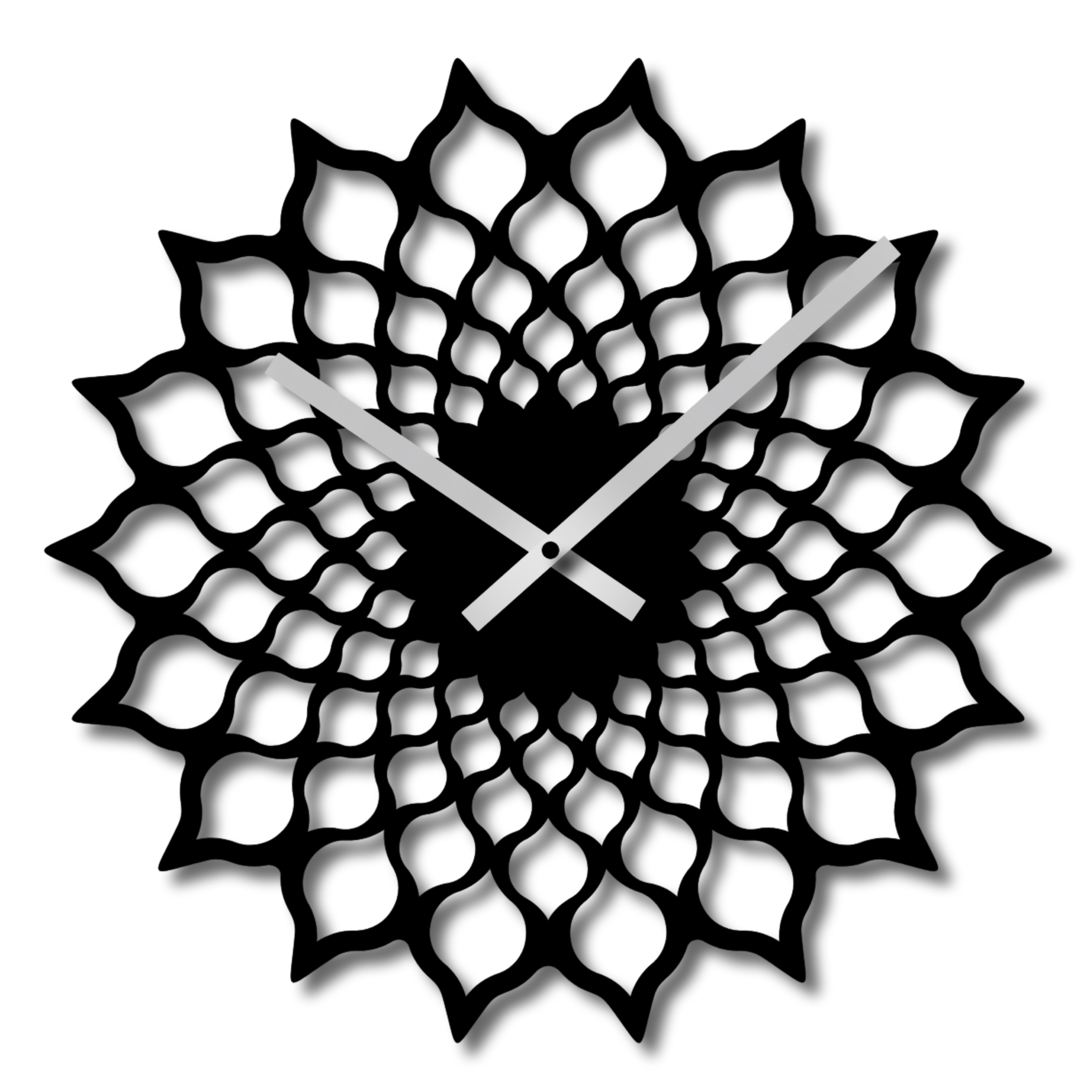 Geometrické Nástěnné Hodiny 60 cm Modern Černé Do Obývacího Pokoje Kuchyně Moderní