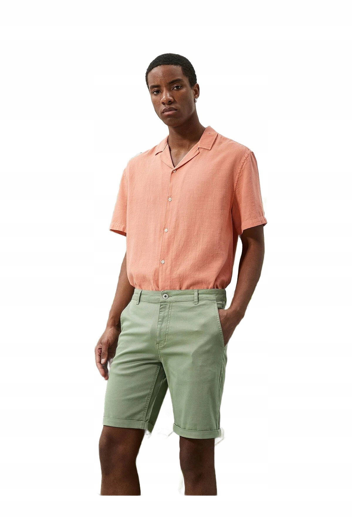 Koton Pánské Kraťasy Zelené Klasické S Knoflíky 48 5DA*