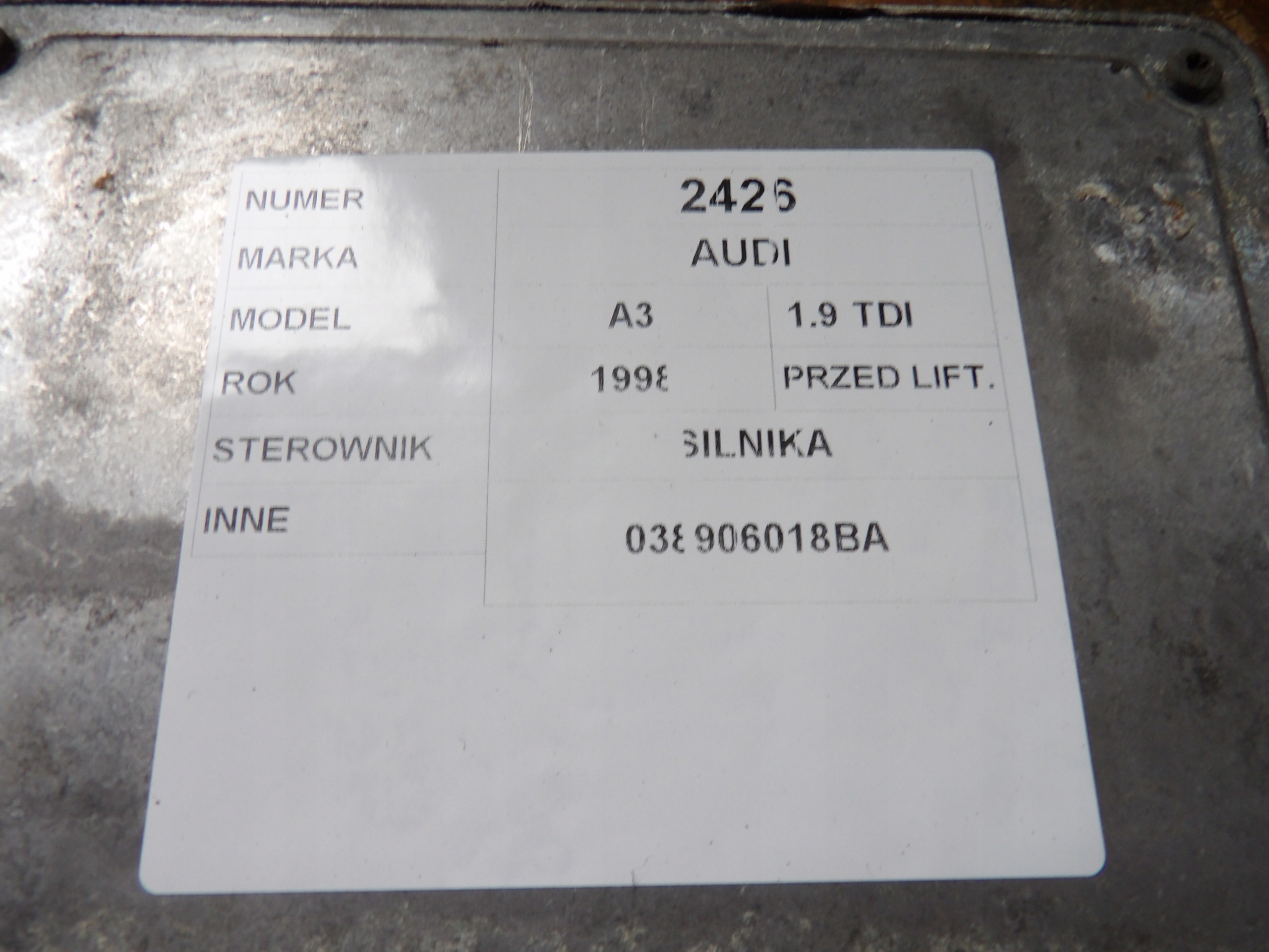 Audi A3 and 8L computer, control unit 1,9TDI 038906018BA 0281001756