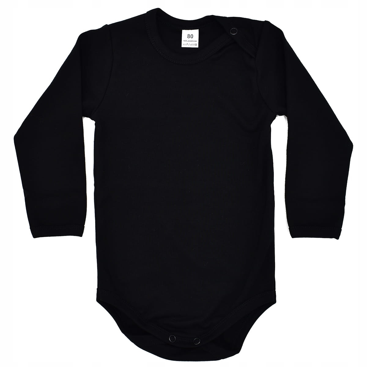 Czarne body dziecięce niemowlęce długi rękaw r80