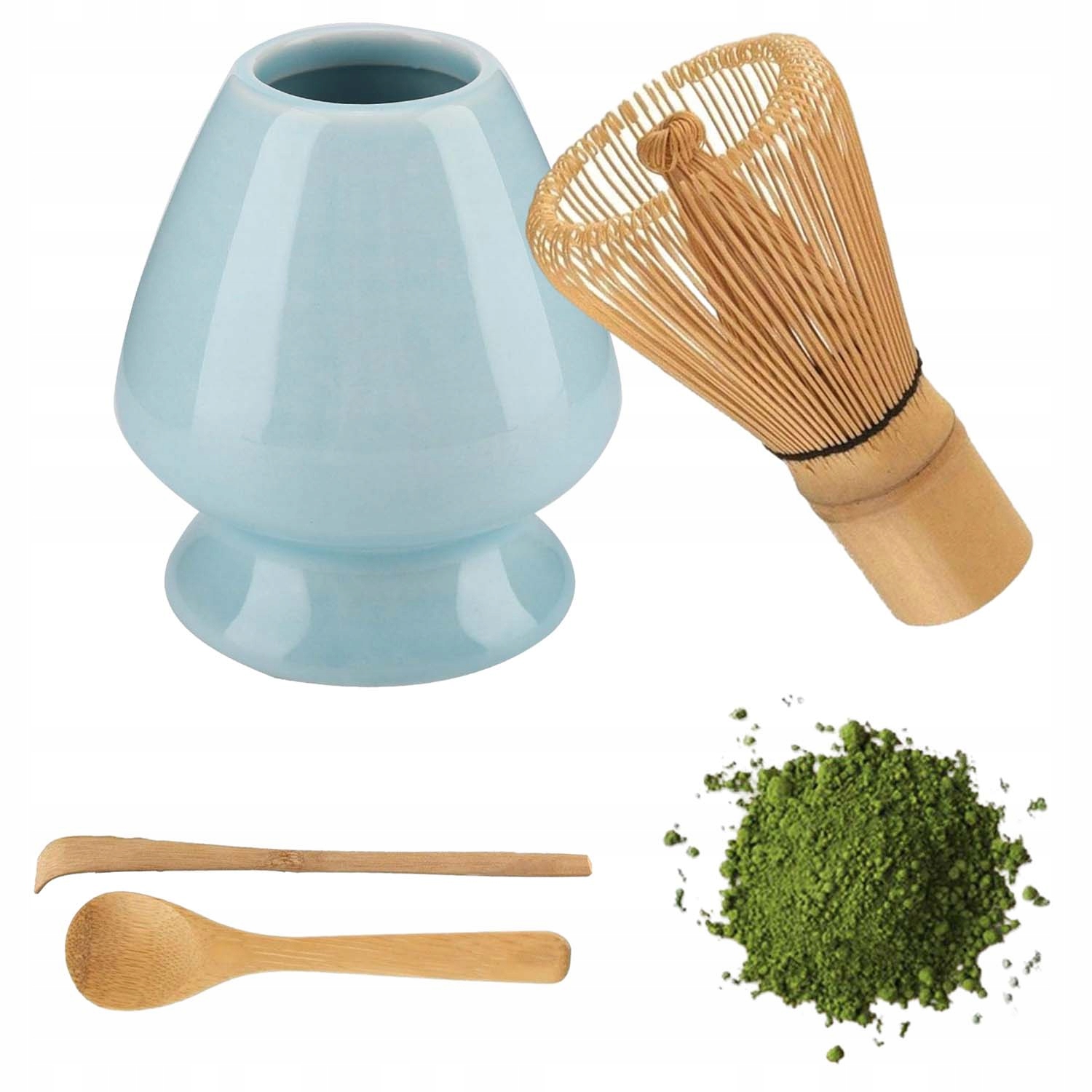 Levně Sada na čaj Matcha Bambusový nástroj na matchu s šlehací metlou/lžičkou