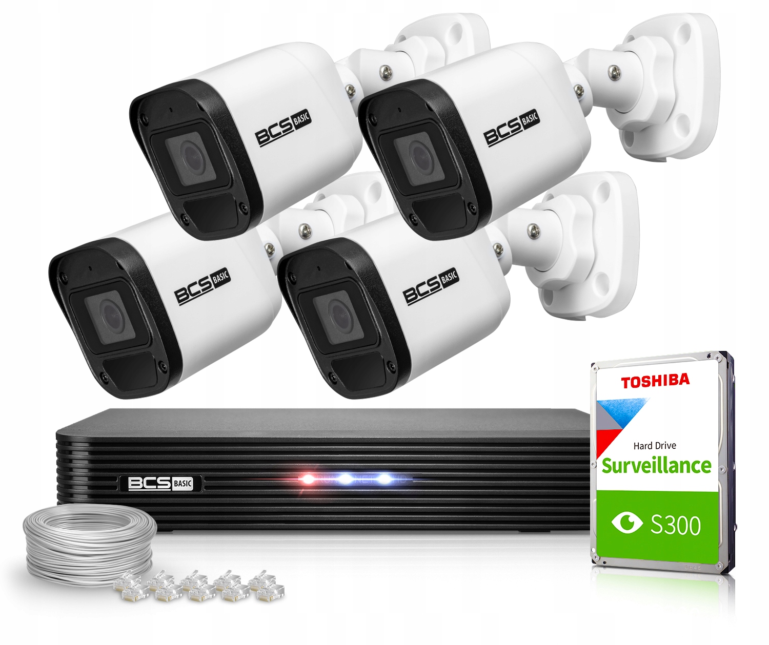 Zestaw do Monitoringu Bcs Bcs B-NVR0401(2.0) +4xB-TIP15FR3(2.0)+1TB +(20m)