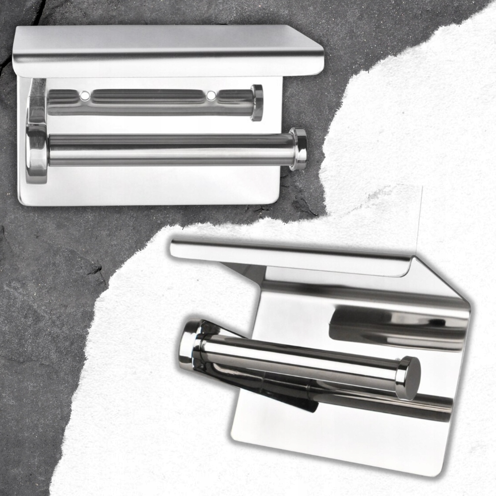 UCHWYT NA PAPIER TOALETOWY Z PÓŁKĄ CHROM LOFT WC Wysokość produktu 9.5 cm