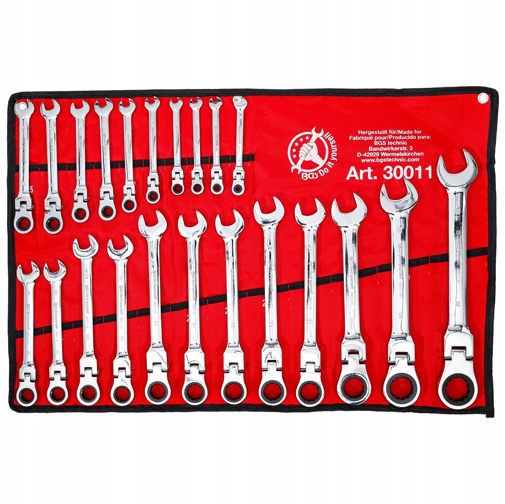 Sada 22 očkoplochých klíčů s ráčnou 6-32 mm, Bgs Diy 30011