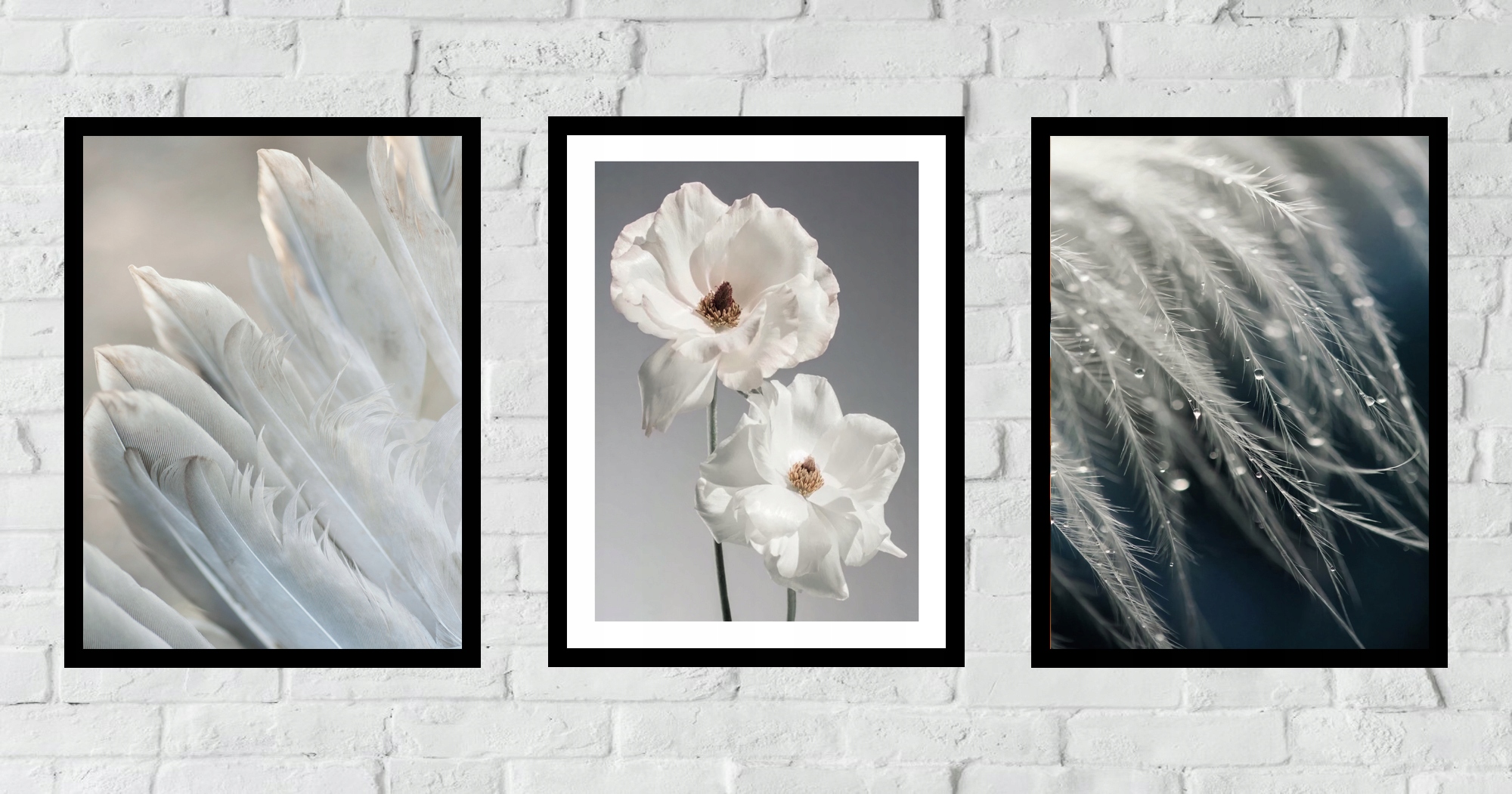 50x40 OBRAZY RAMIE PLAKATY KWIATY PIÓRA BOHO SALON Marka inna