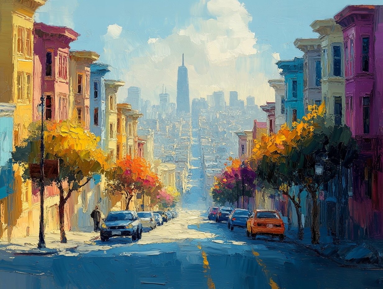 Obraz Na Plátně Canvas Město San Francisco Usa Ulice Barevné Domy 100x75
