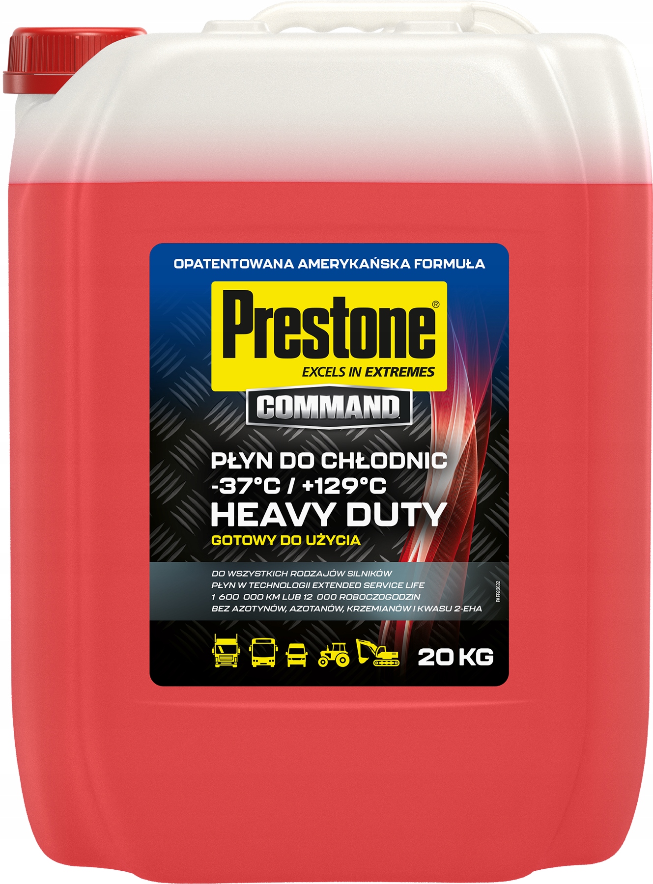 Płyn do chłodnic czerwony Prestone Command Heavy Duty 20l do busów i