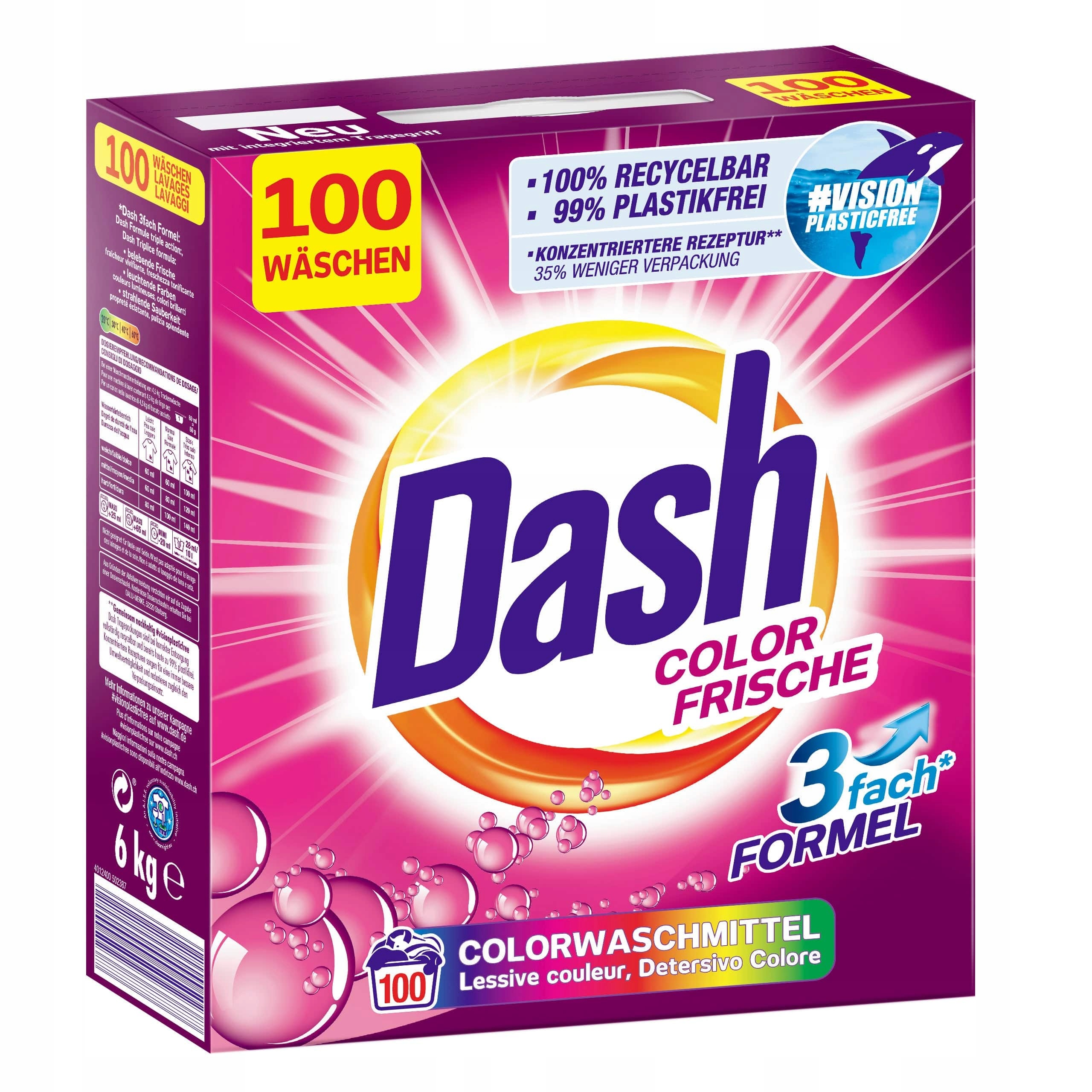 Levně Dash Color Frische 100 praní 6 kg německý prášek na barevné prádlo