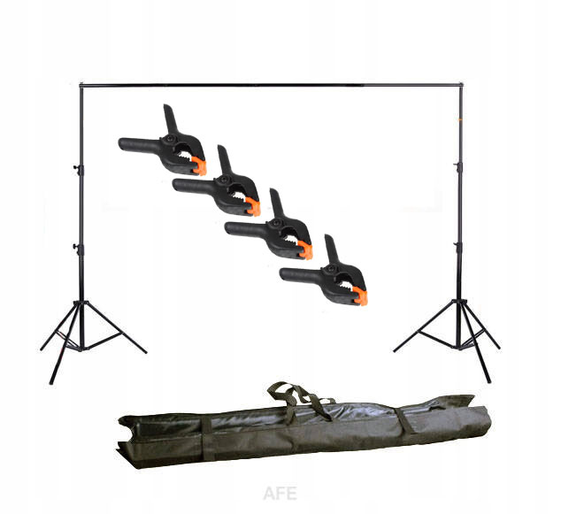 Profesionální Sada Pro Upevnění Pozadí 280 x 300 cm 4 Klipy Pouzdro