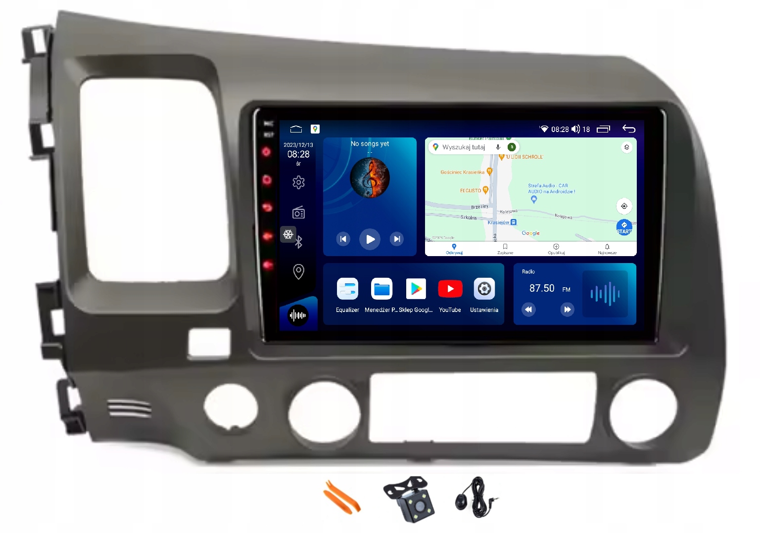 Rádio Android Navigácia Qled Carplay 128GB Lte Gps Dsp Honda CIVIC 8 06-11