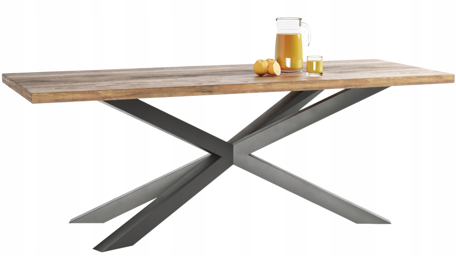 Stół Loftowy Do Jadalni Stół Loftowy Dębowy 160x100 cm LITY DĄB Pająk