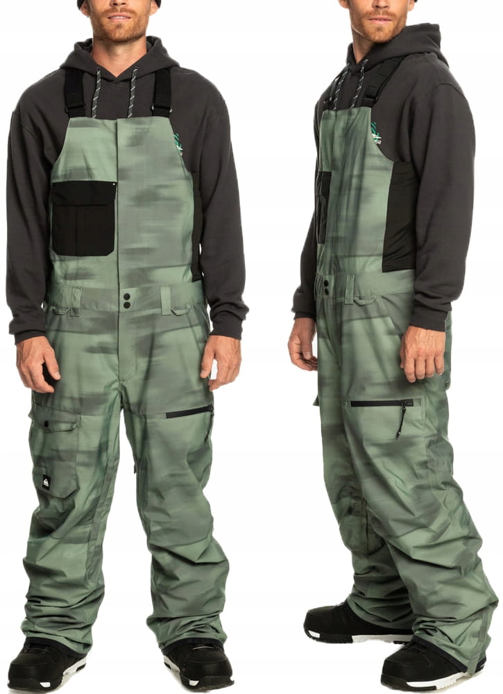 Quiksilver Spodnie Narciarskie Snowboardowe Męskie Wodoodporne Szelki Xs