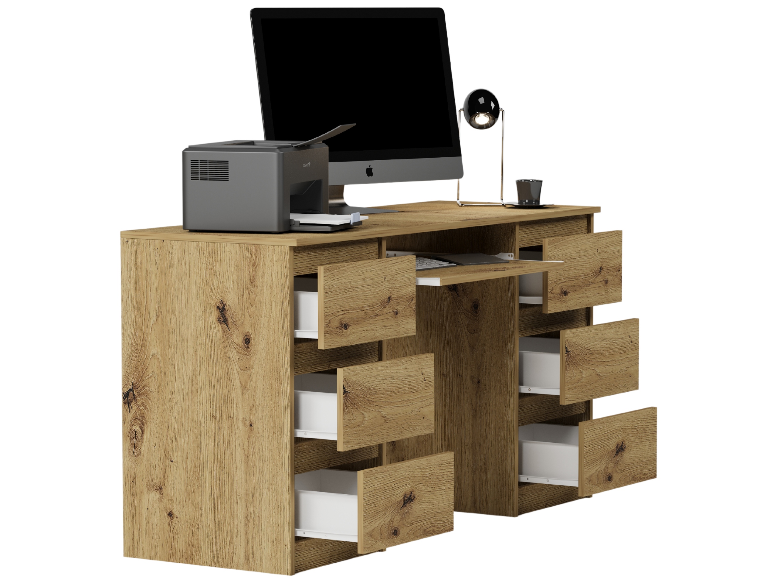 Meble Biurko komputerowe 6sz 135cm artisan N32