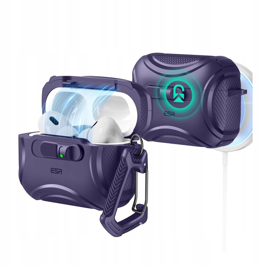 Etui do Airpods Pro 3 Esr Cyber FlickLock HaloLock fioletowe