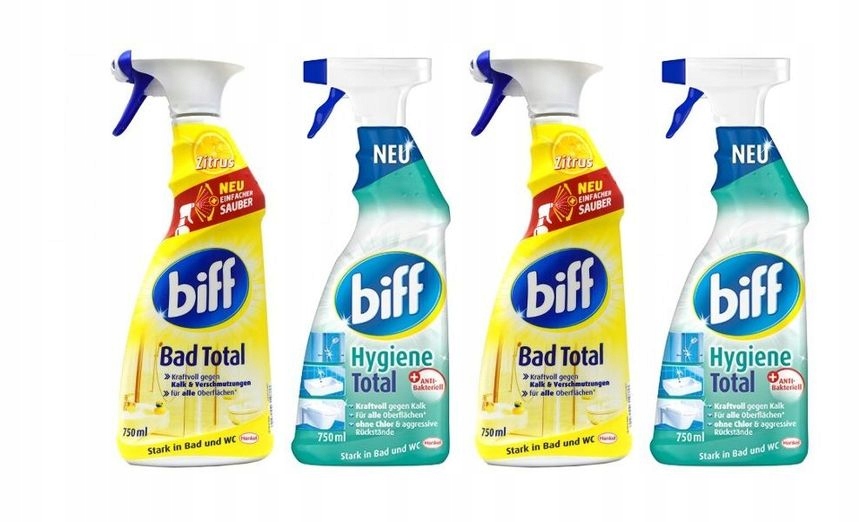 

4x750ml Biff/bref total citrus hygiene do łazienki